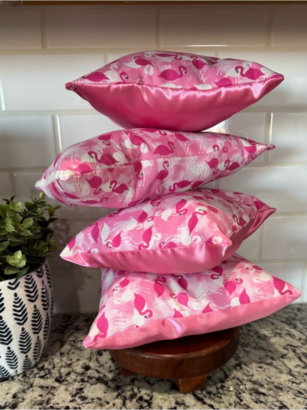 Pink Flamingo Purse Pillows-Set of 4-Assorted Sizes